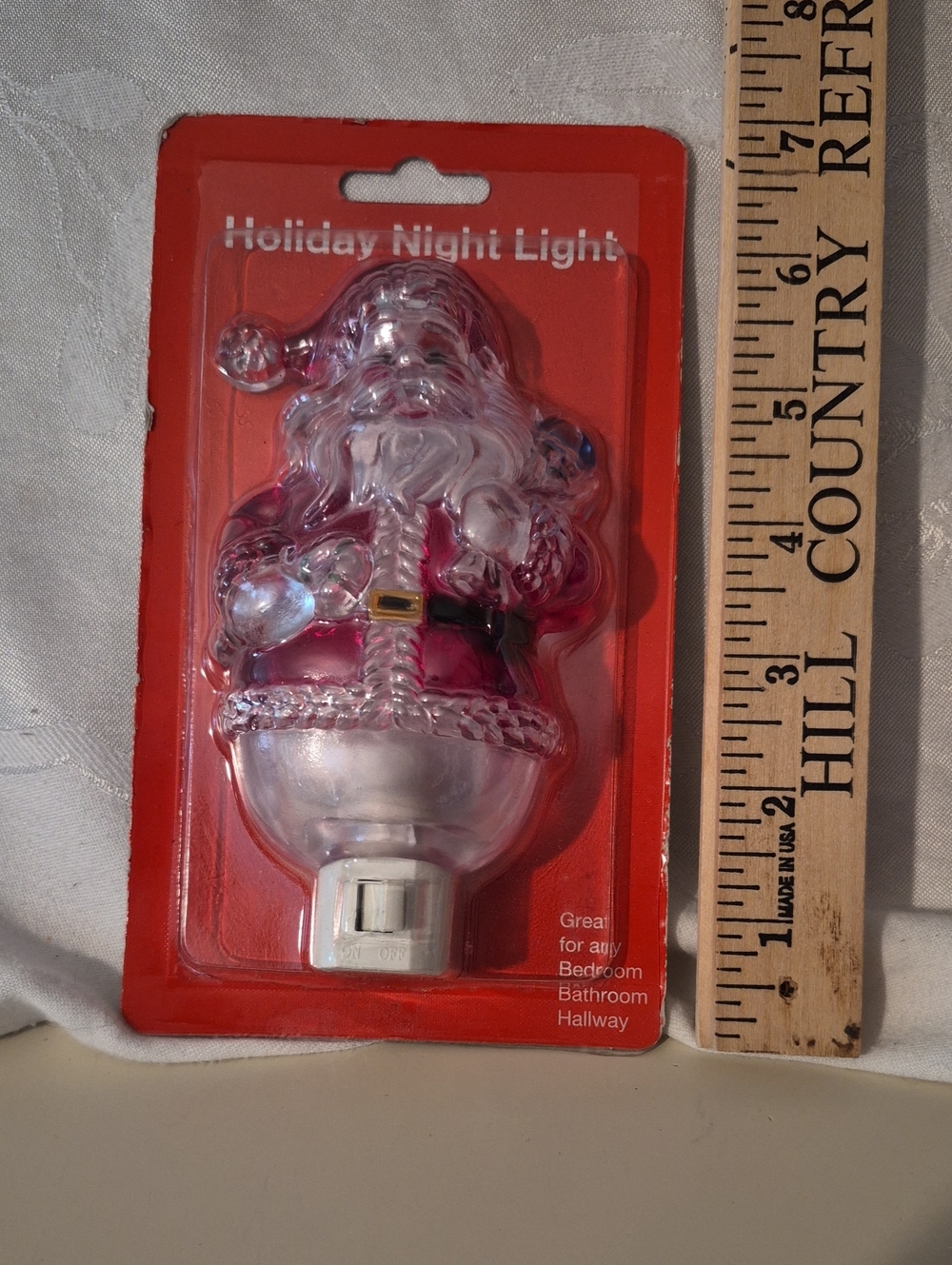 Holiday Night Light Santa Plug-In - Red & White